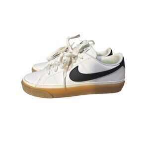 Nike Court Legacy Canvas Sneakers White/Black Womens Size 7